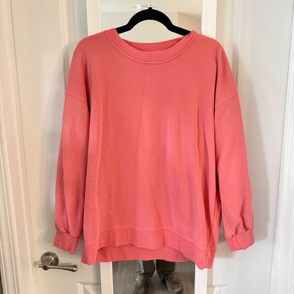 lululemon athletica Jackets & Blazers - Lululemon Coral Pink Crewneck Sweatshirt Women’s Size L/XL